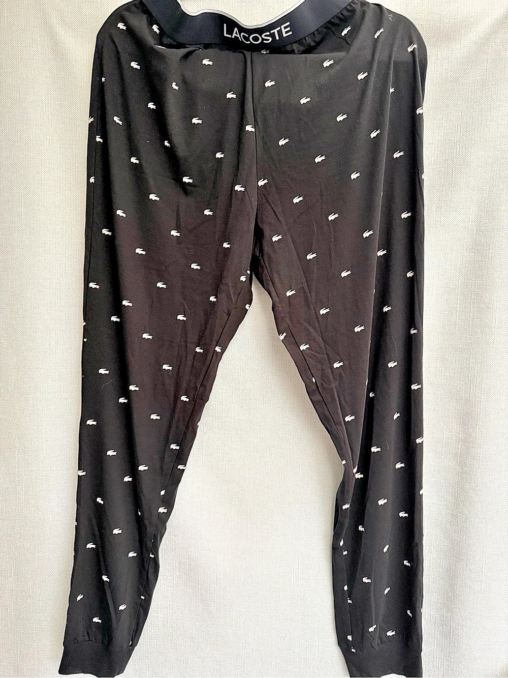 Lacoste Sleepwear Black & White Polyester Size Large NWT